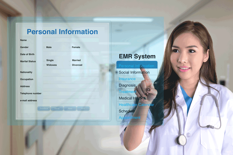 Doctor-assistant-using-EMR-system for electronic health records ...